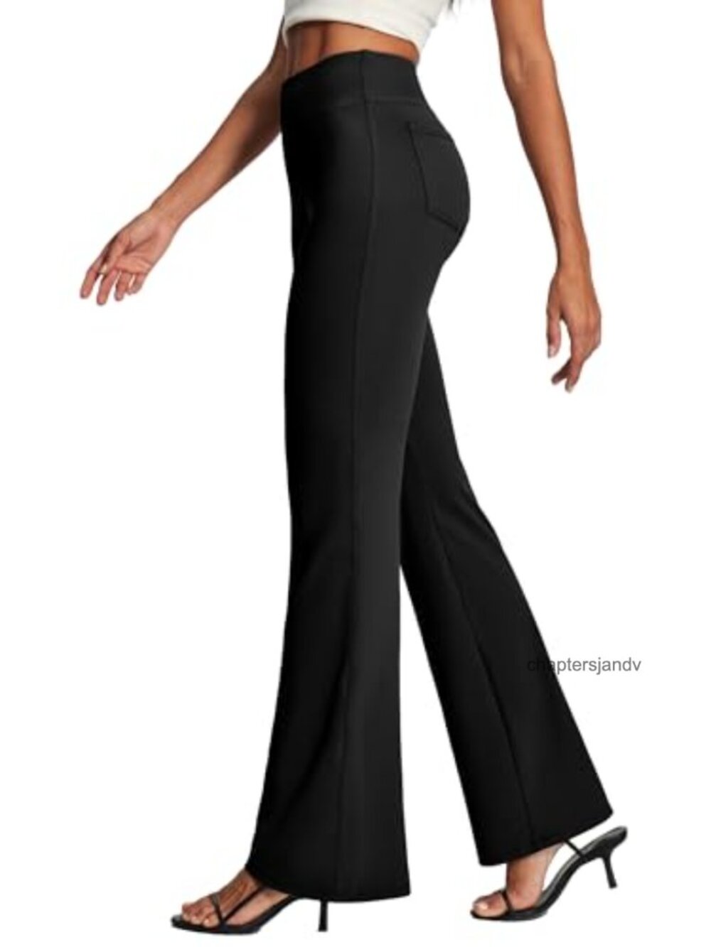 Women's High Waisted Stretchy Pull On Bootcut Work Pants
